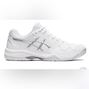 Asics White and Silver gel dedicate for tennis or pickleball